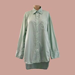 Citizens of Humanity Pistachio Green Oversized Cotton Long Sleeve Shirt - XS S